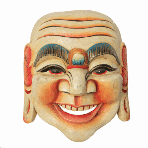 Wooden Laughing Buddha Face Wall Hanging 11.5 Inch BH09645