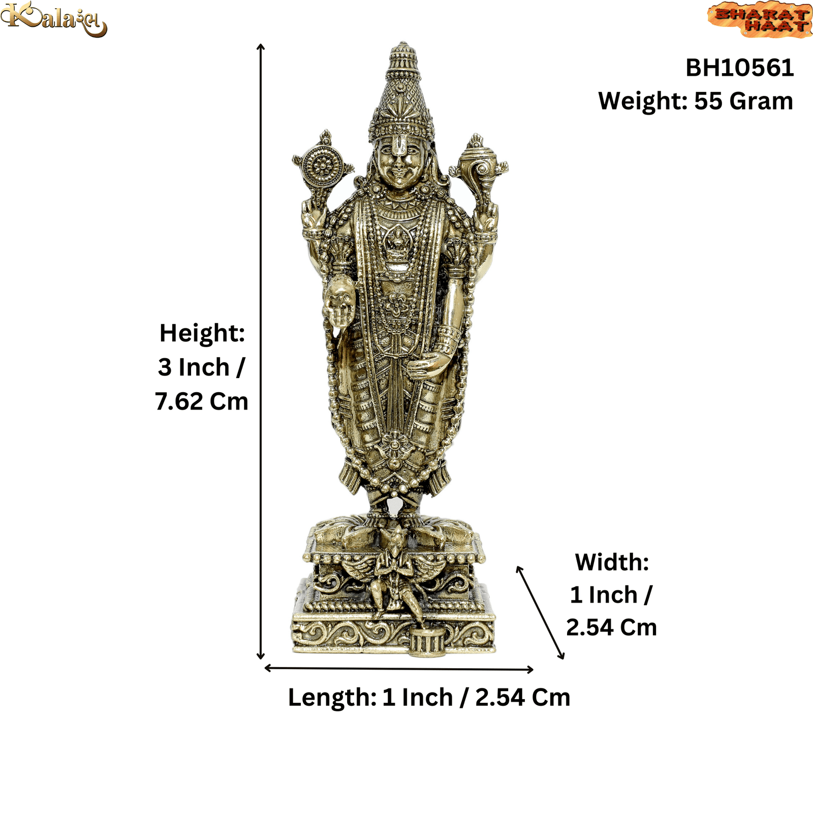 Brass Balaji 3 Inch KBH10561 Brass Balaji 3 Inch KBH10561