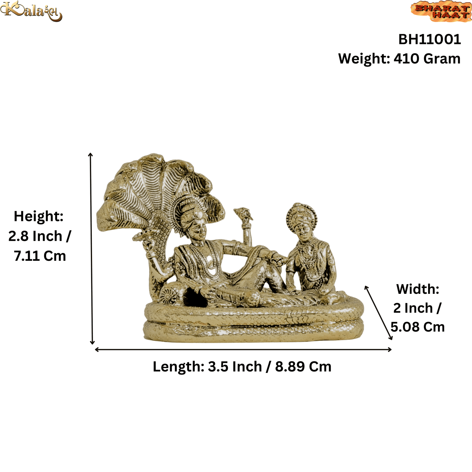 Brass Vishnu Lakshmi 2.8 Inch KBH11001 Brass Vishnu Lakshmi 2.8 Inch KBH11001