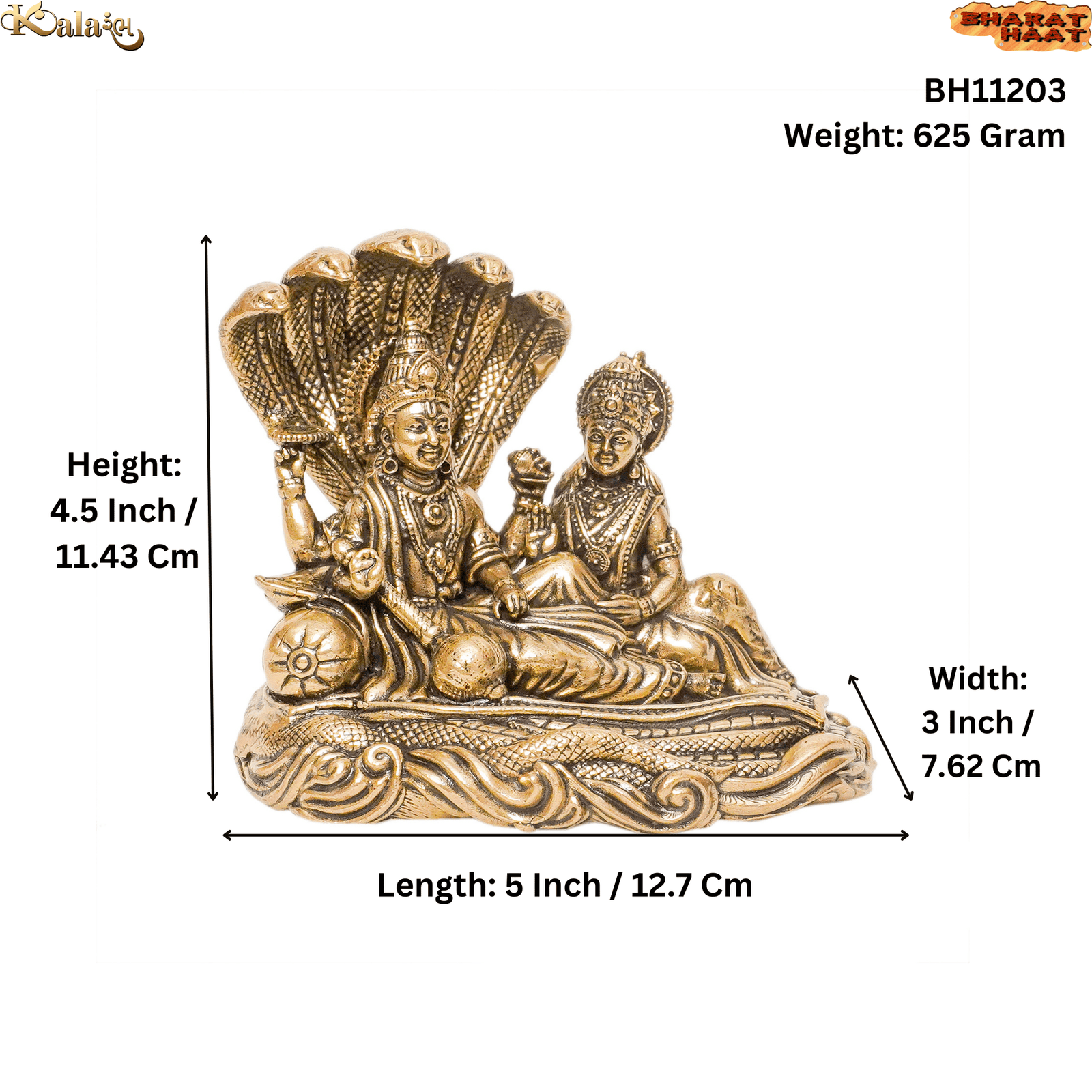 Brass Vishanu Lakshmi 4.5 Inch KBH11203 Brass Vishanu Lakshmi 4.5 Inch KBH11203
