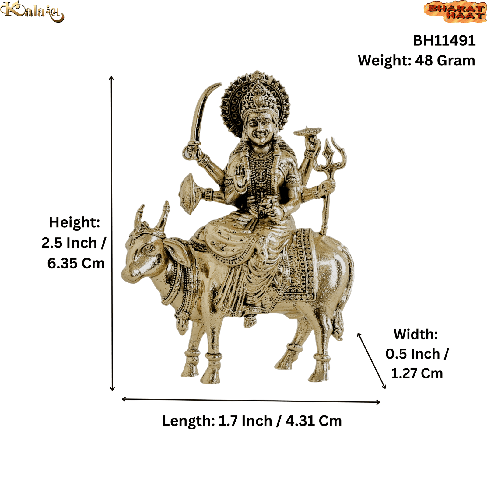 Brass Meldi maa 2.5 Inch KBH11491 Brass Meldi maa 2.5 Inch KBH11491