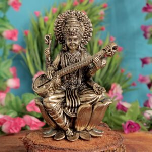 Brass Saraswati Idol 1.9 Inch