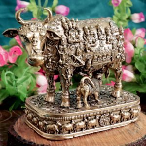 Brass Cow & Calf Idol 4 Inch