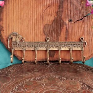 Brass Elephant Keychain Holder 5.2 Inch