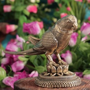 Brass Parrot Figurine 3.7 Inch