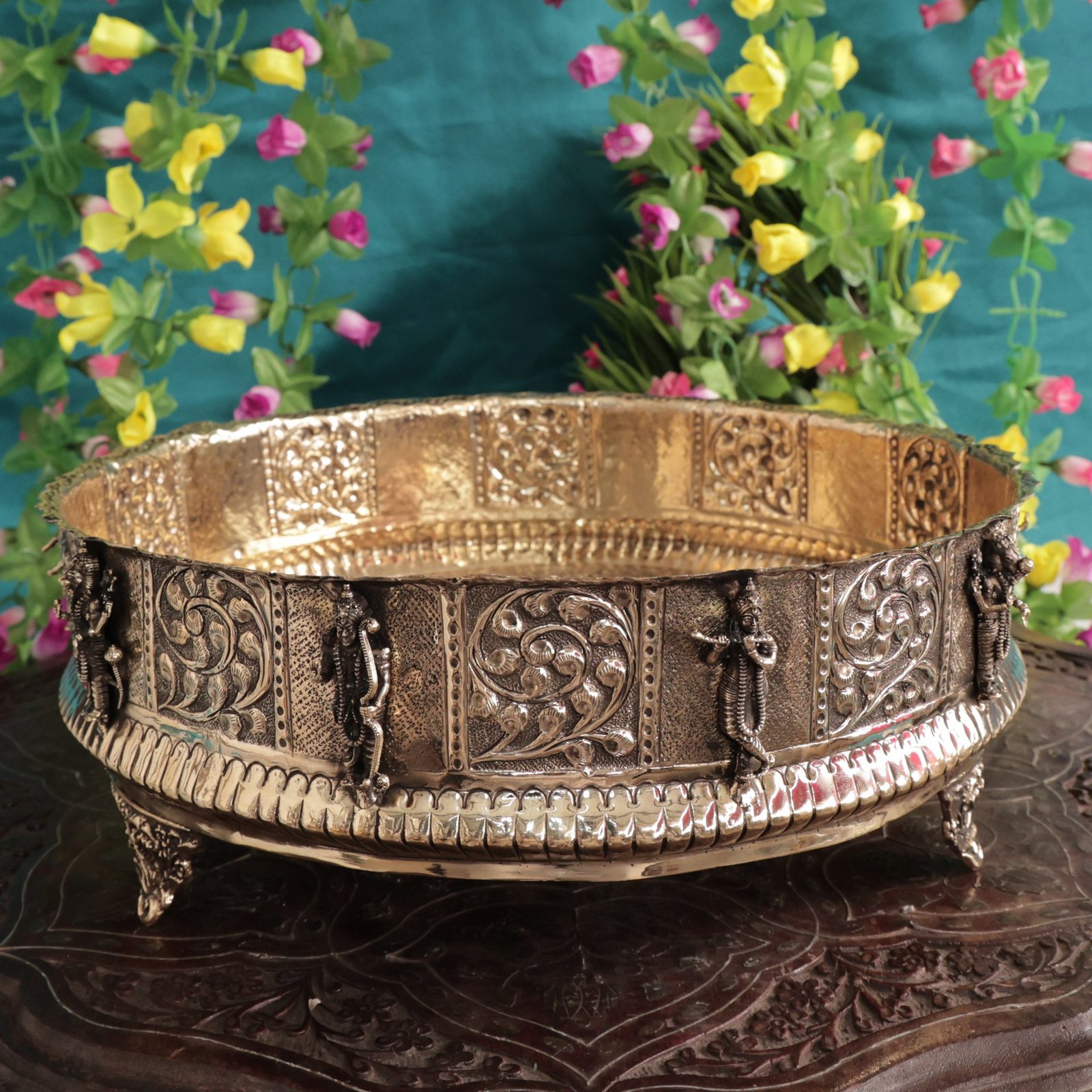 Brass Vishnu Dashavtar Urli 4.5 Inch K12247