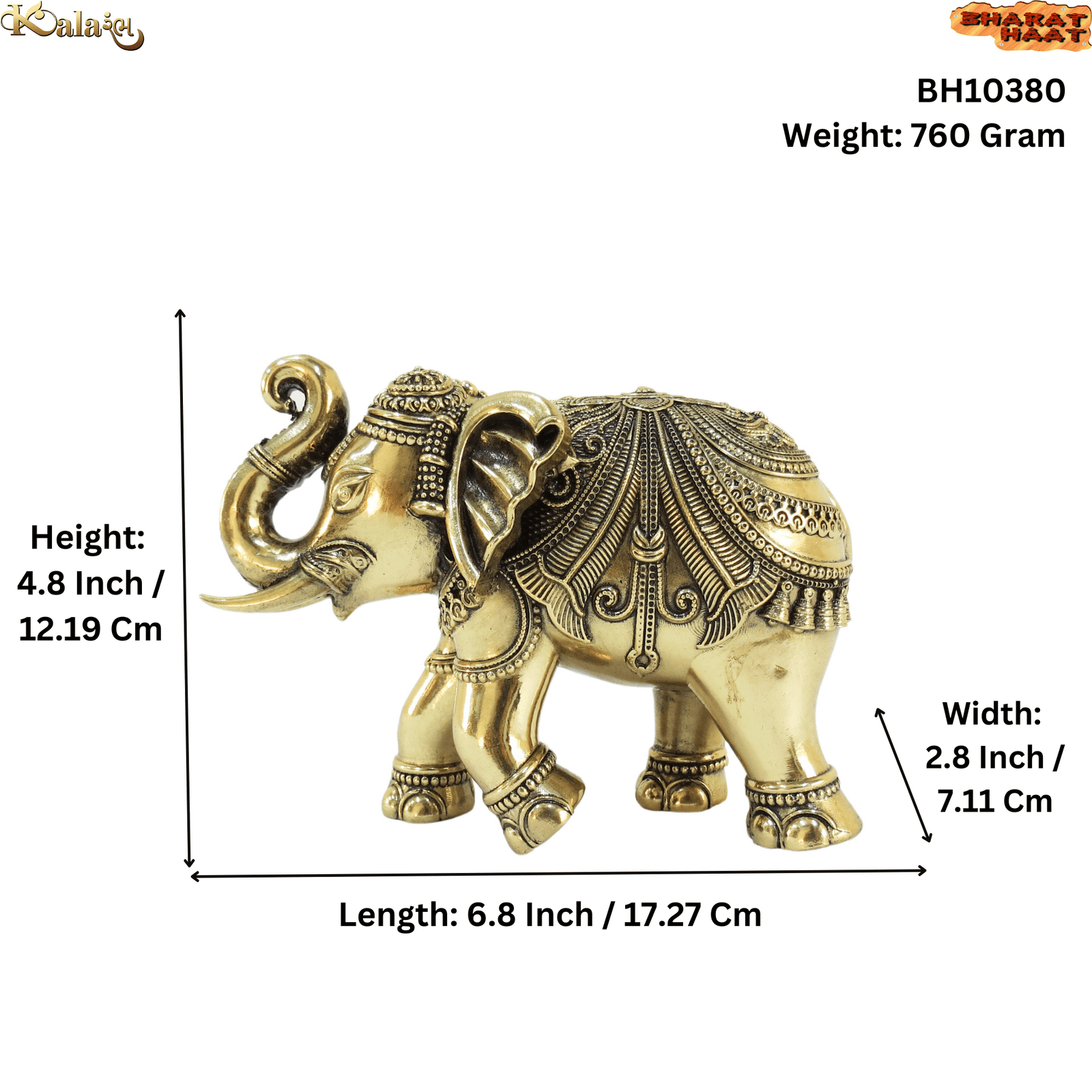 Brass elephant 4.8 Inch KBH10380 Brass elephant 4.8 Inch KBH10380
