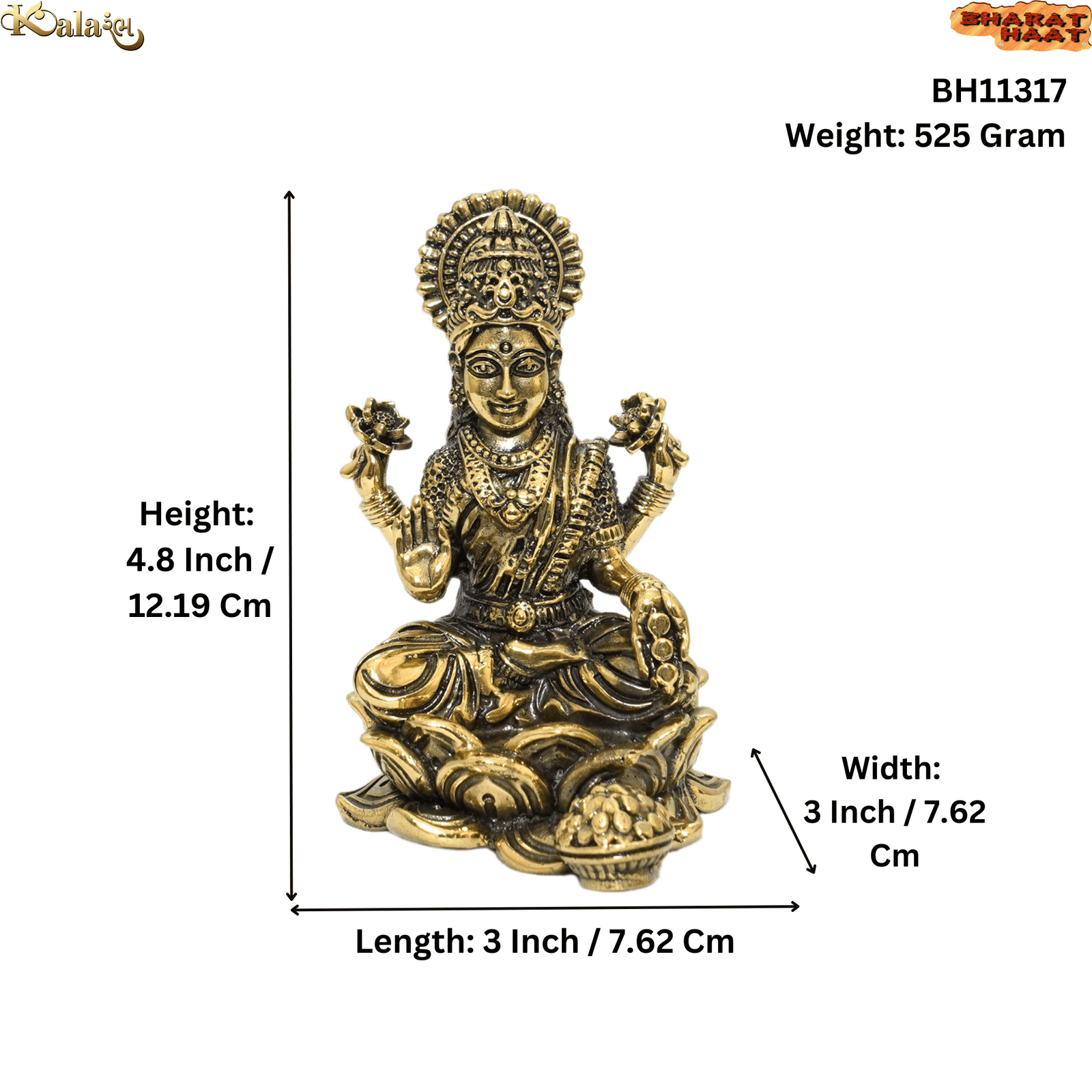 Brass lakshmi 4.8 Inch KBH11317 Brass lakshmi 4.8 Inch KBH11317