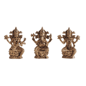 KALARAMBH Brass Ganesh,Lakshmi,Saraswati 1 Inch, 3 Pcs