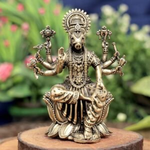 Brass Varahi Mata with kamal base (dot vali dhoti) 5.1 Inch KBH12429