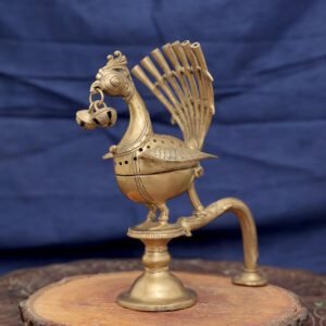 Brass INCENSE BURNER WITH PEACOCK STATUE 8.5 Inch KBH12415