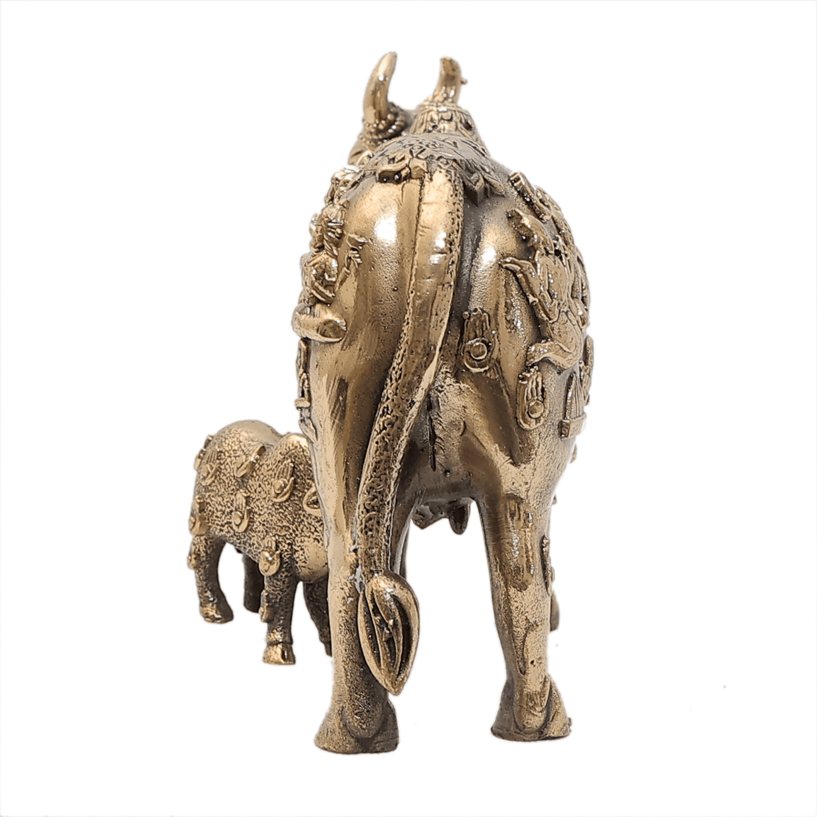 42 BRASS KAMDHENU COW &CALF 3.8 Inch KBH12275