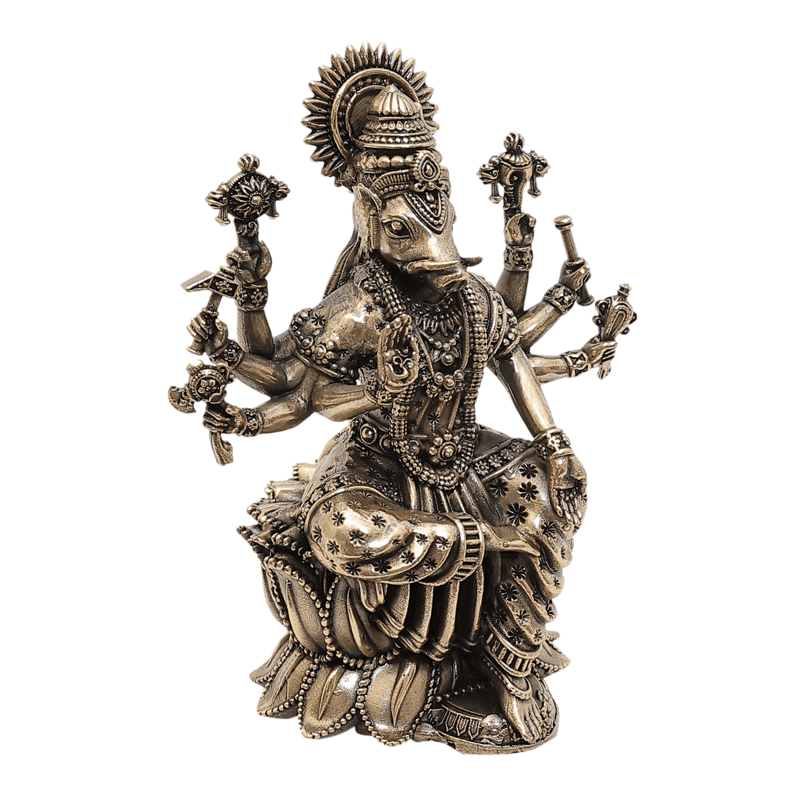 57 Brass Varahi Mata with kamal base (dot vali dhoti) 5.1 Inch KBH12429