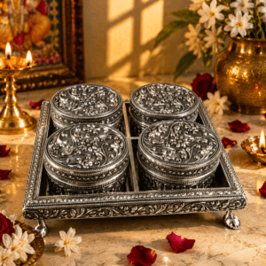 Aluminium mukhwas box 4 in 1 BH09171