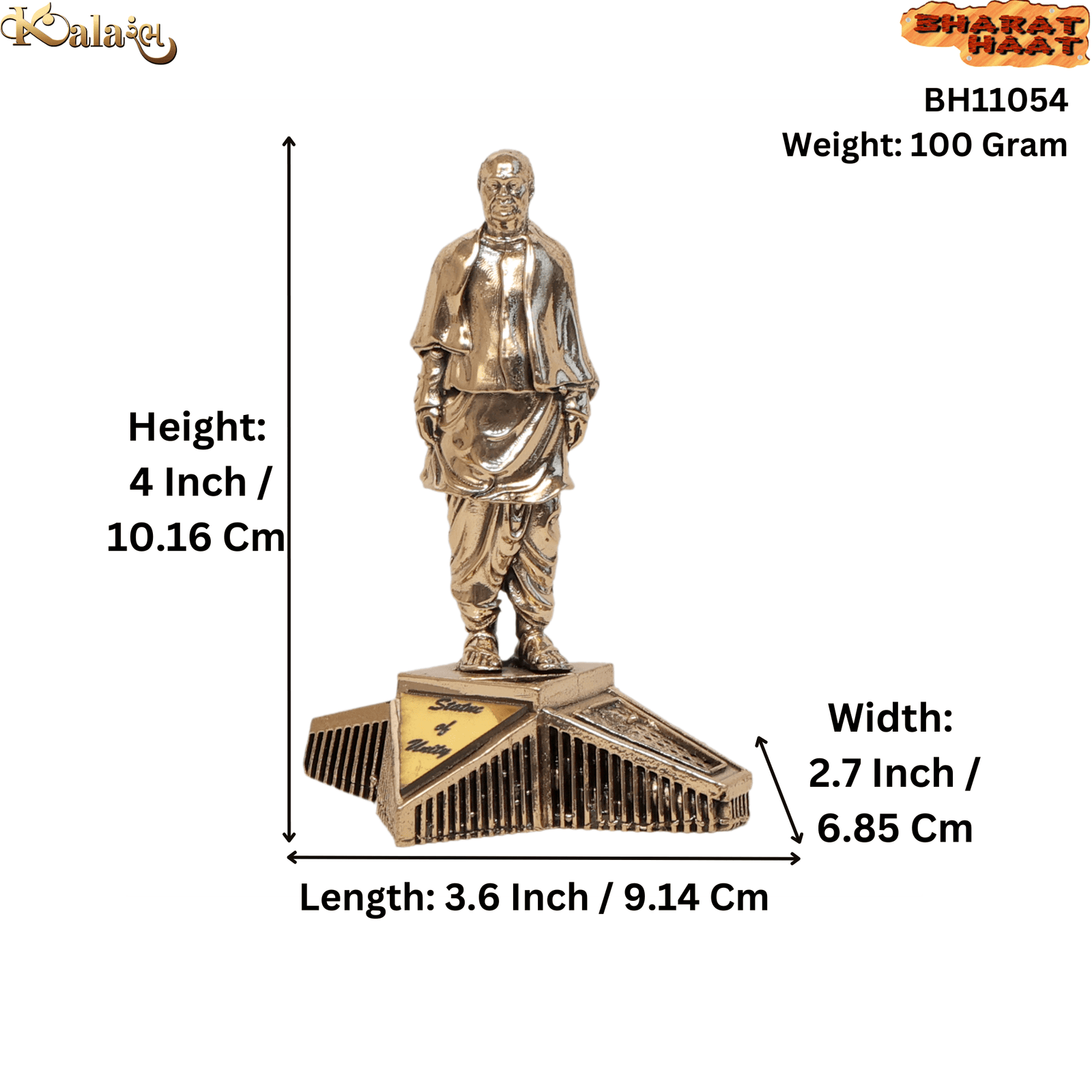 BH11054 _S Brass Sardar Patel 4 Inch KBH11054