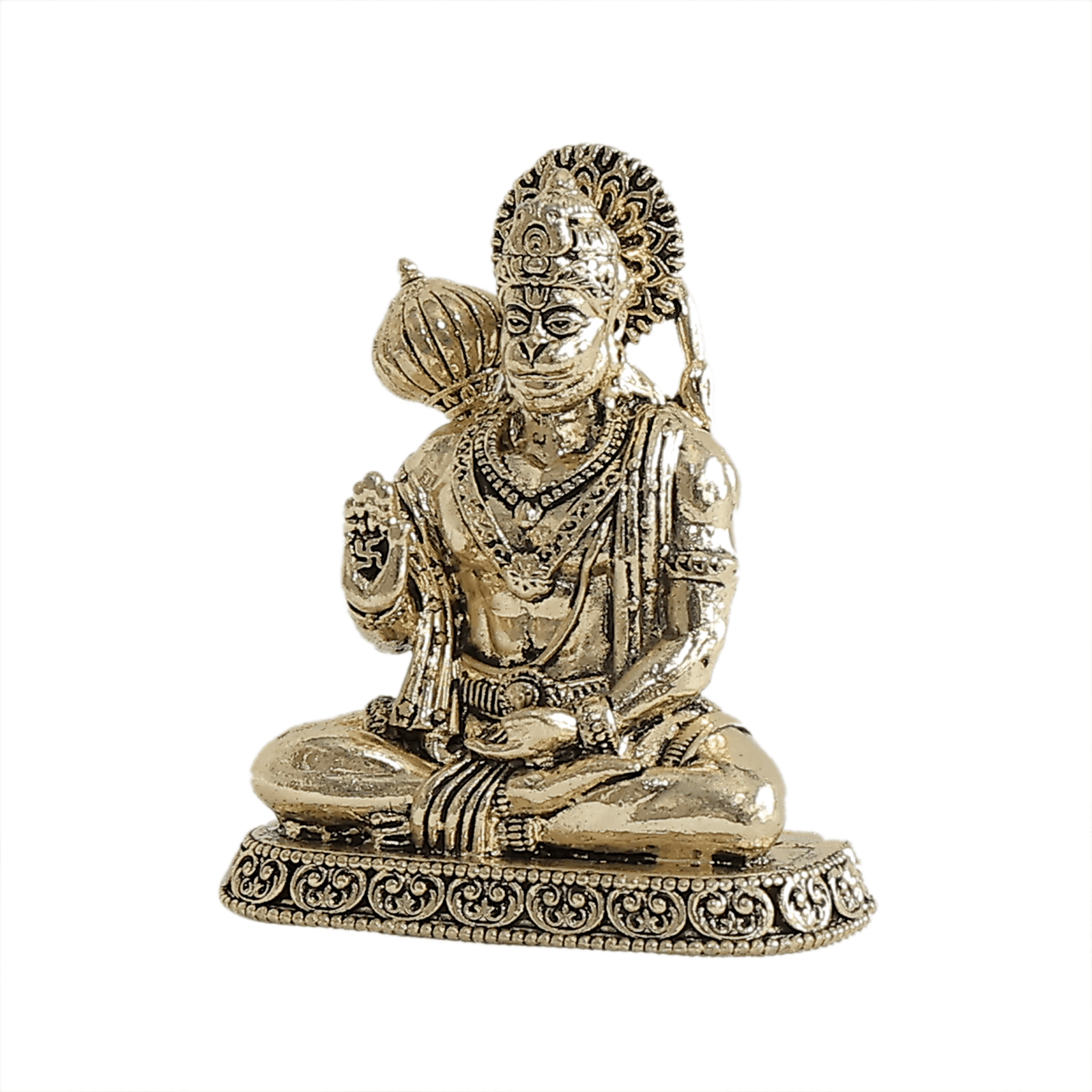 BH12263_3 Brass Hanuman Ji Sitting 2 Inch KBH12263