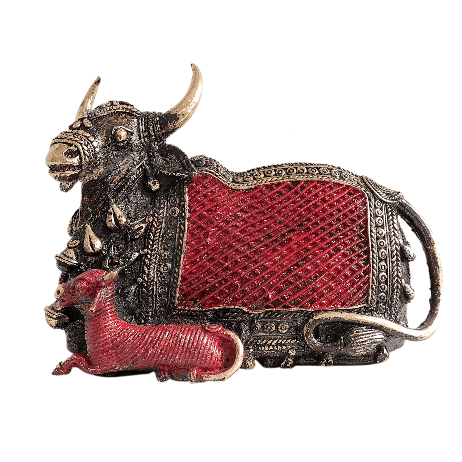 BH12363_1 Brass Nandi Cow 6.5 Inch KBH12363