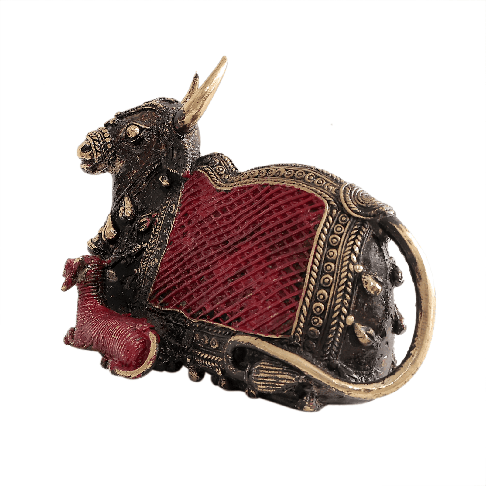 BH12363_3 Brass Nandi Cow 6.5 Inch KBH12363