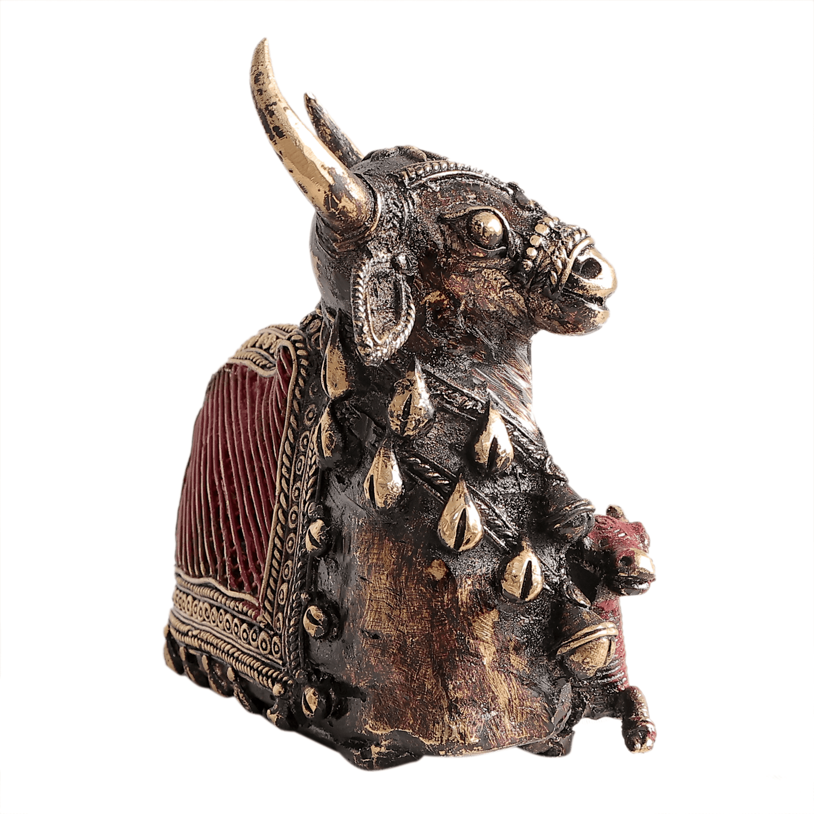 BH12363_6 Brass Nandi Cow 6.5 Inch KBH12363