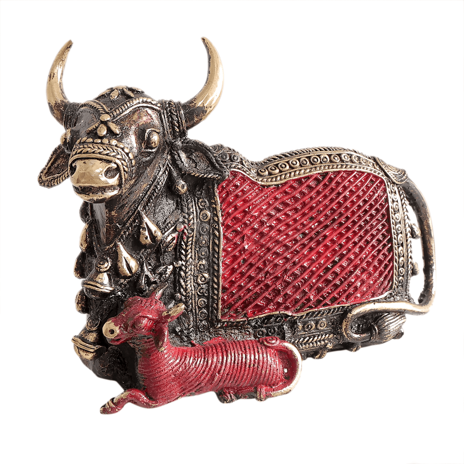 BH12363_8 Brass Nandi Cow 6.5 Inch KBH12363