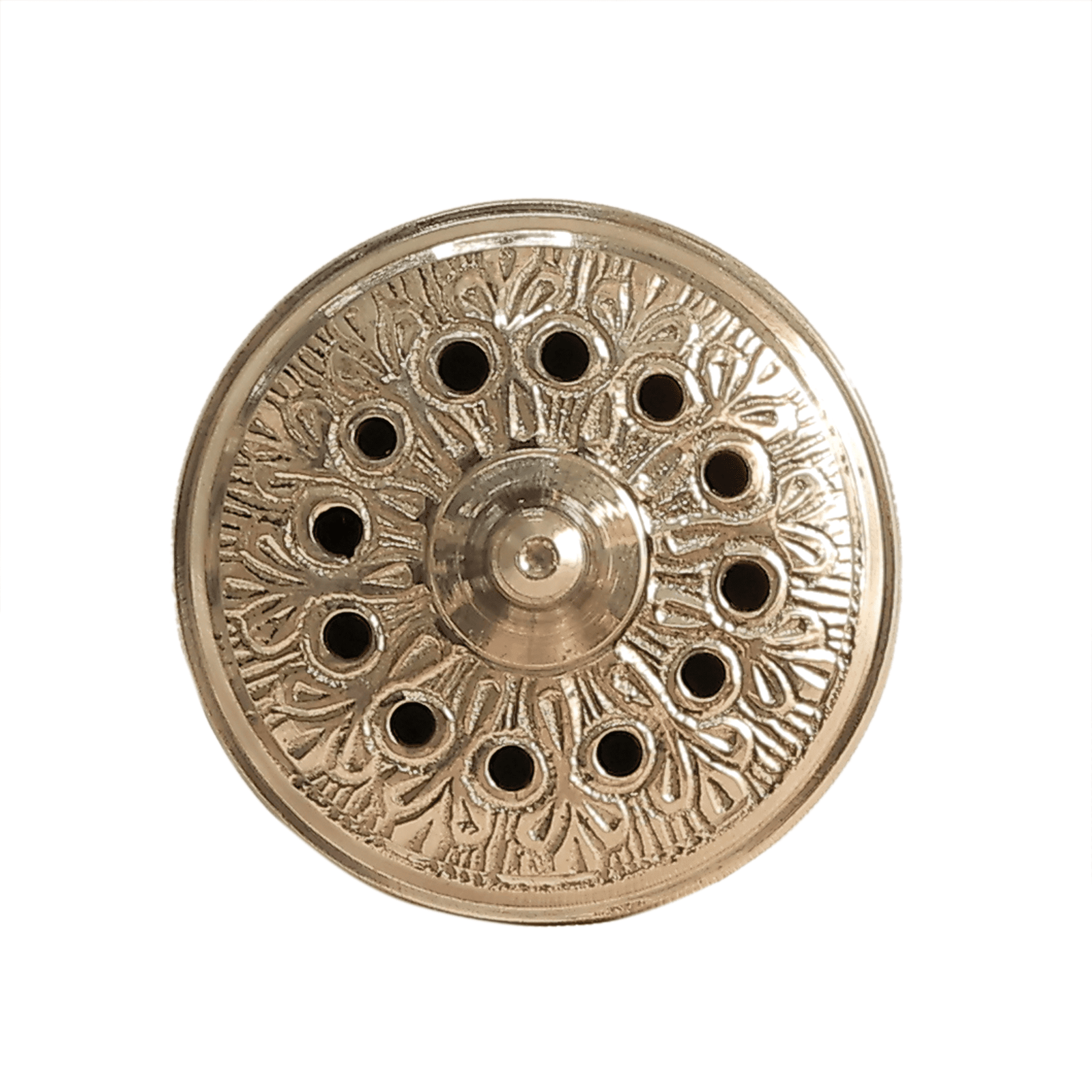 BH12366_3 Brass Agarbatti Stand 2.3 Inch KBH12366