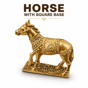 brass Horse With Sqauare base 1.2 Inch KBH12514