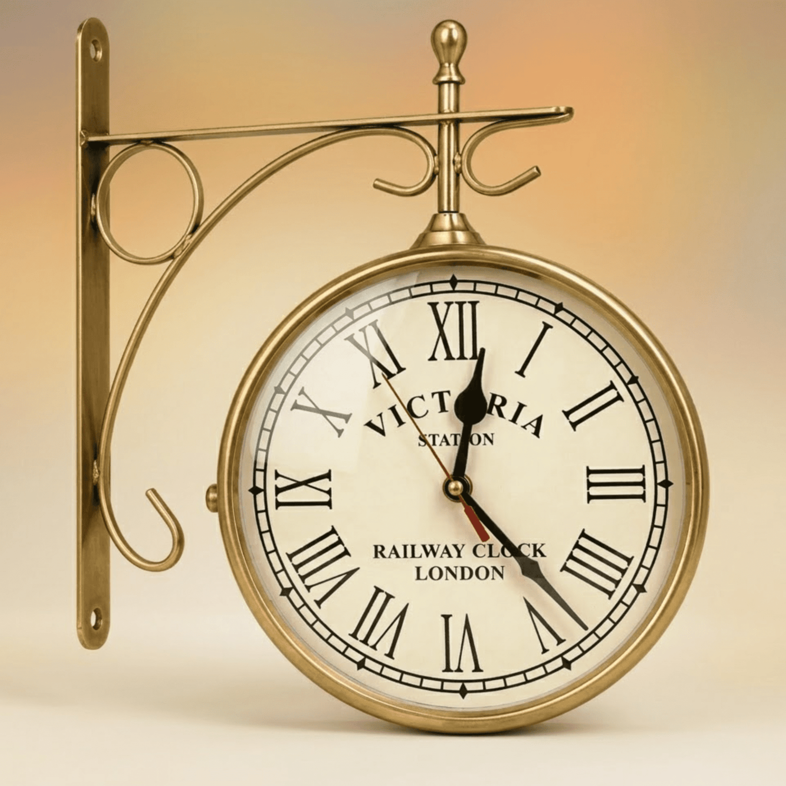 Metal Double Sided Victorian Style Station Clock 11.5 Inch KBH10397 Metal Double Sided Victorian Style Station Clock 11.5 Inch KBH10397