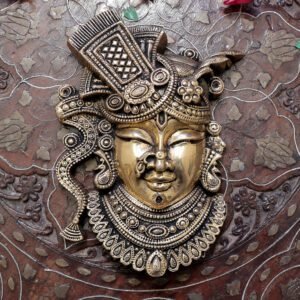 KALARAMBH Brass Shreenathji Wall Hanging 6.2 Inch, 1 Pcs