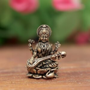 KALARAMBH Brass Saraswati 1.1 Inch, 1 Pcs