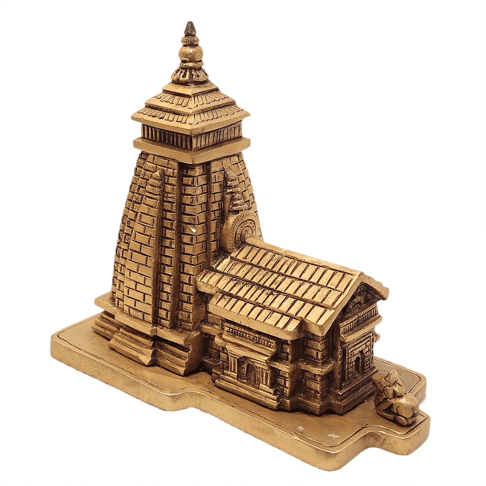 101 KALARAMBH Brass Kedarnath Temple 6 Inch, 1 Pcs