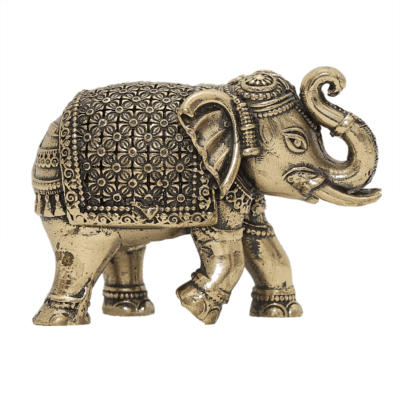 377 KALARAMBH Brass Elephant 1.2 Inch, 1 Pcs