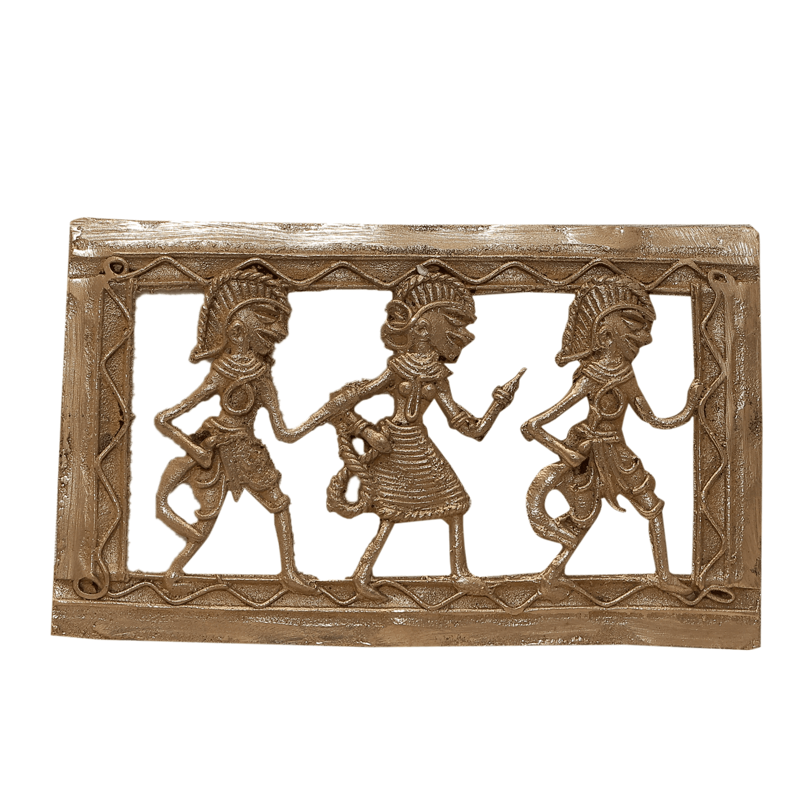 391 KALARAMBH Brass Bastar Art Frame 2.8 Inch, 1 Pcs