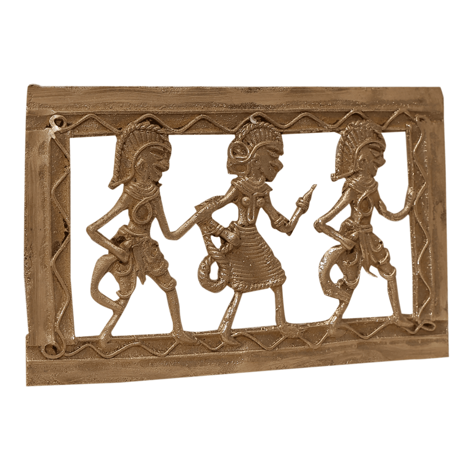 392 KALARAMBH Brass Bastar Art Frame 2.8 Inch, 1 Pcs