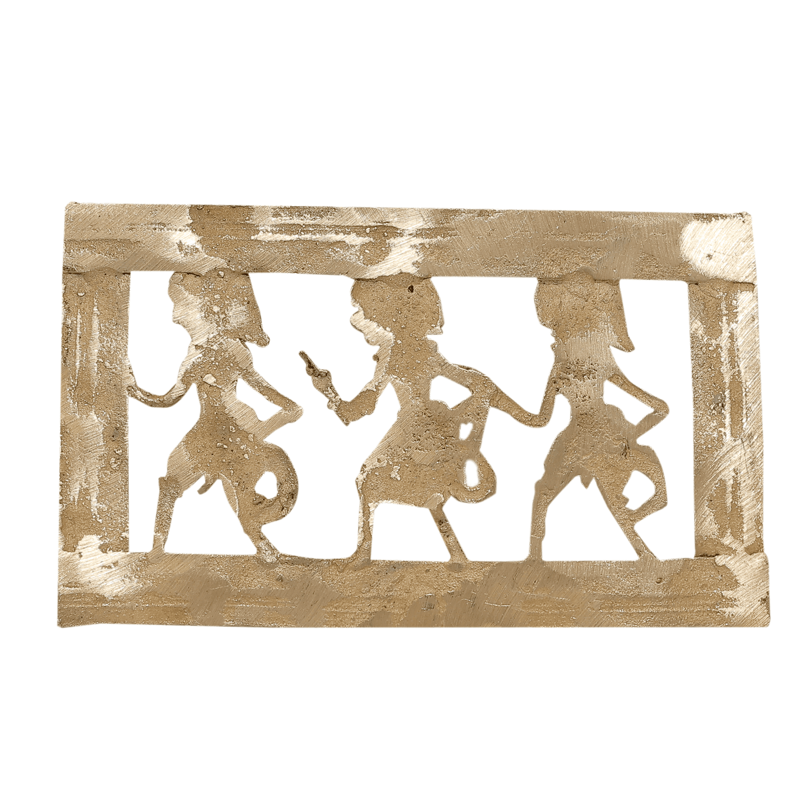 394 KALARAMBH Brass Bastar Art Frame 2.8 Inch, 1 Pcs