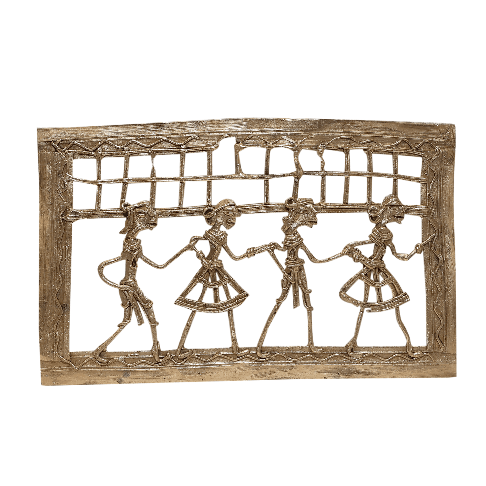 395 KALARAMBH Brass Bastar Art Frame 4.8 Inch, 1 Pcs