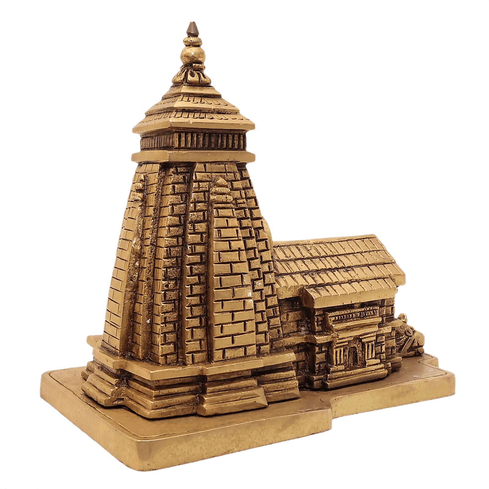 99 KALARAMBH Brass Kedarnath Temple 6 Inch, 1 Pcs