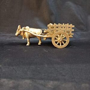 KALARAMBH Brass Bullock Cart 2.5 Inch, 1 Pcs