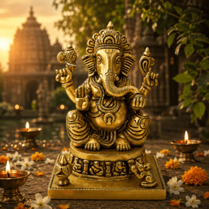 KALARAMBH Brass Ashta Ganesha 6.2 Inch, 1 Pcs