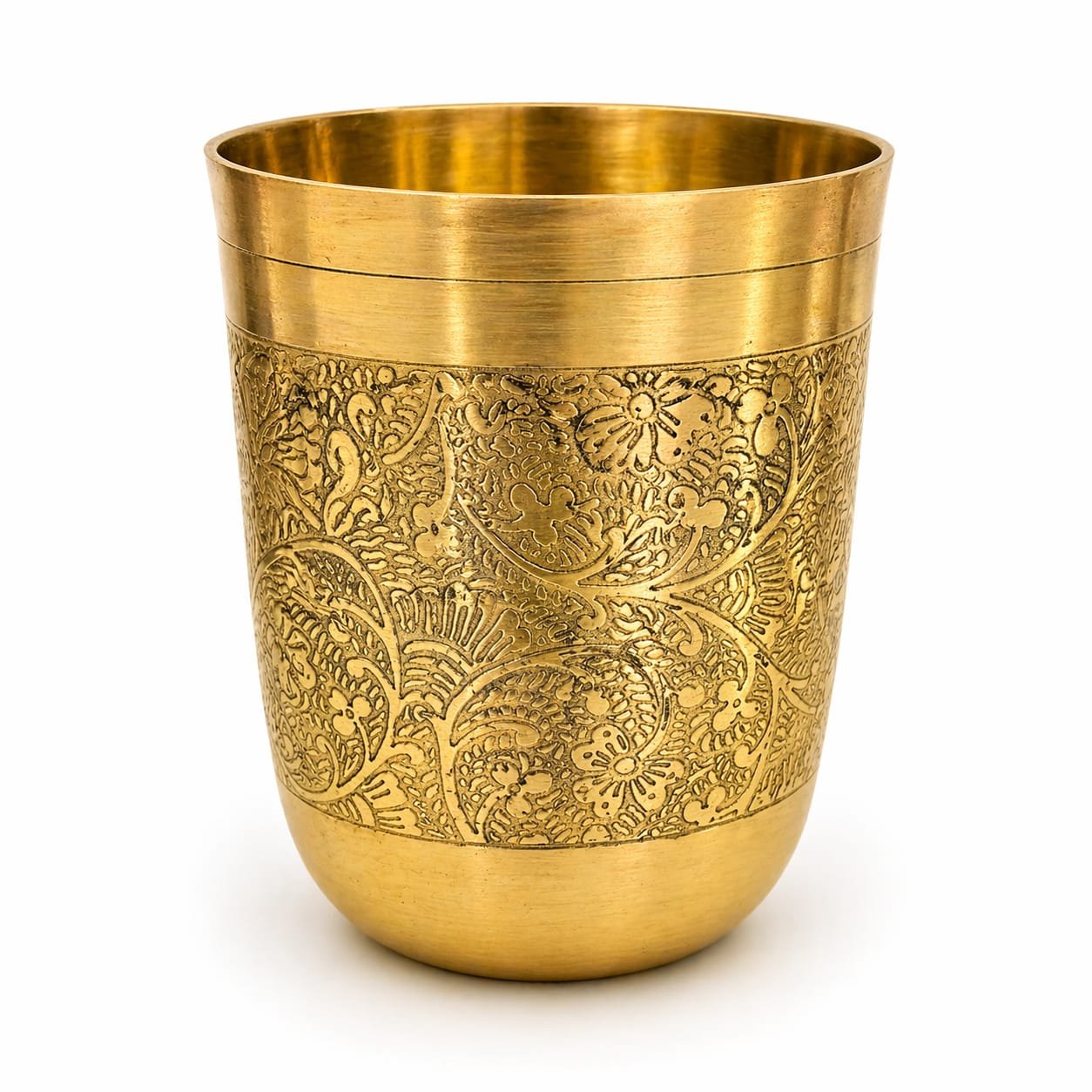 BH09503 KALARAMBH Brass Glass Set Of 6 3.2 Inch, 1 Pcs