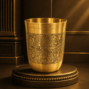 KALARAMBH Brass Glass Set Of 6 3.2 Inch, 1 Pcs