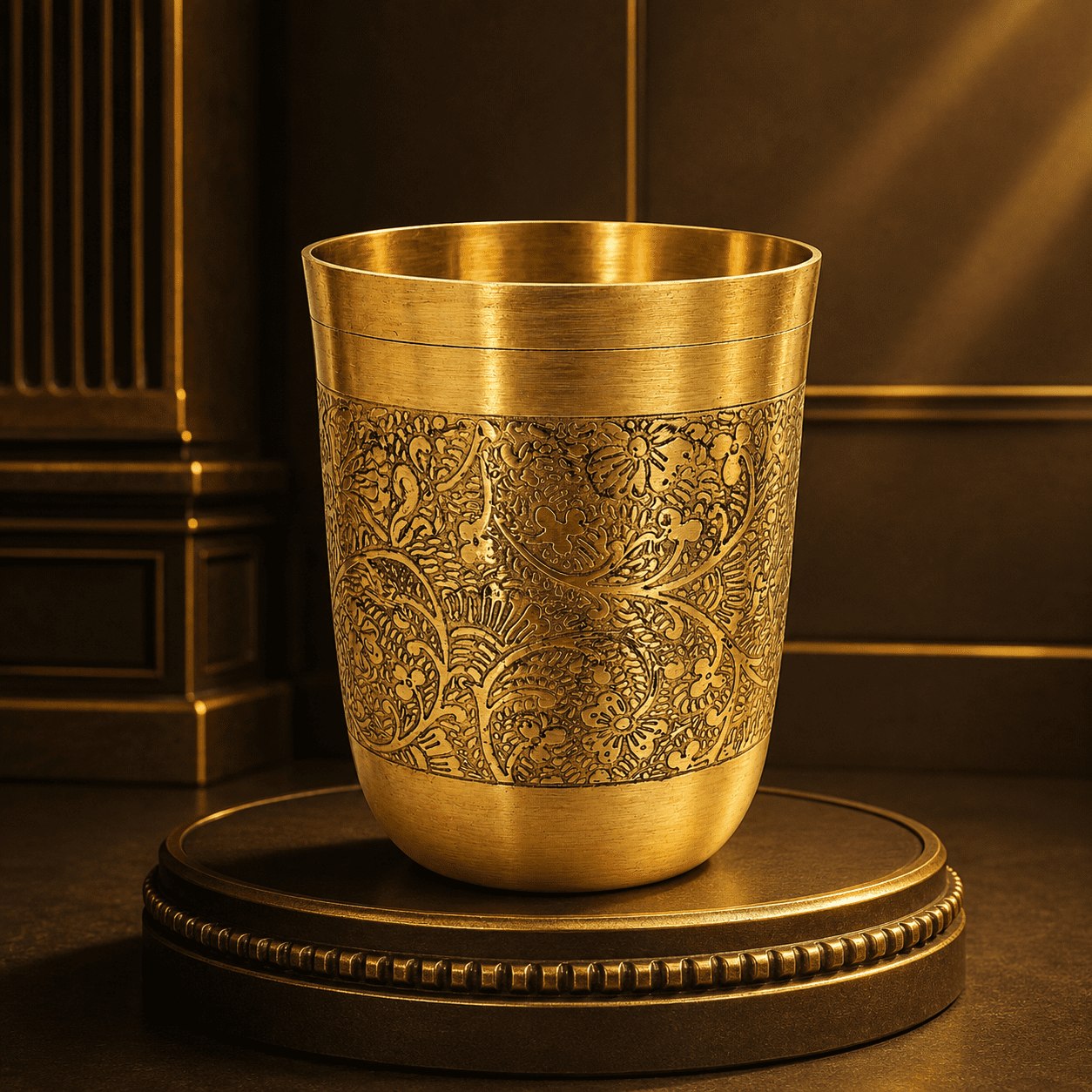 BH09503_N KALARAMBH Brass Glass Set Of 6 3.2 Inch, 1 Pcs