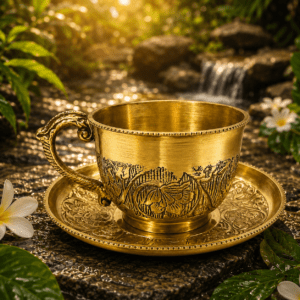 KALARAMBH Brass Cup & Saucer Set Of 6 2.5 Inch, 1 Pcs