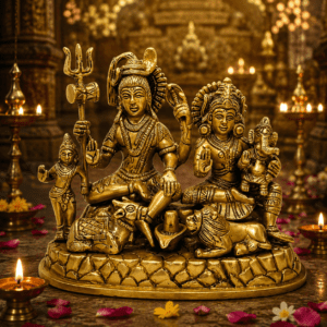 KALARAMBH Brass Shiv Family 6 Inch, 1 Pcs