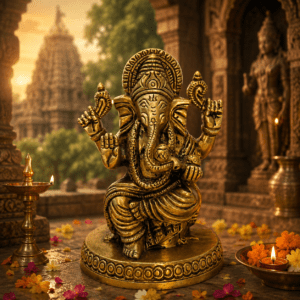 KALARAMBH Brass Ganesha 4 Inch, 1 Pcs