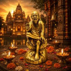 KALARAMBH Brass Sai Baba 5.8 Inch, 1 Pcs