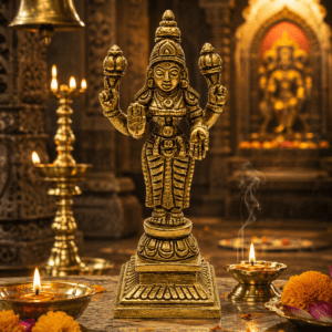 KALARAMBH Brass LAKshmi 4.4 Inch, 1 Pcs