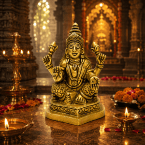 KALARAMBH Brass LAKshmi 4 Inch, 1 Pcs
