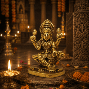 KALARAMBH Brass LAKshmi 2.9 Inch, 1 Pcs
