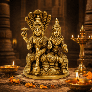 KALARAMBH Brass Vishanu Laxmi 5.2 Inch, 1 Pcs