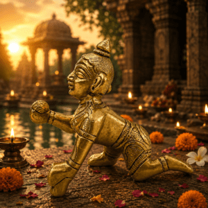 KALARAMBH Brass BAL KRISHNA 2.5 Inch, 1 Pcs